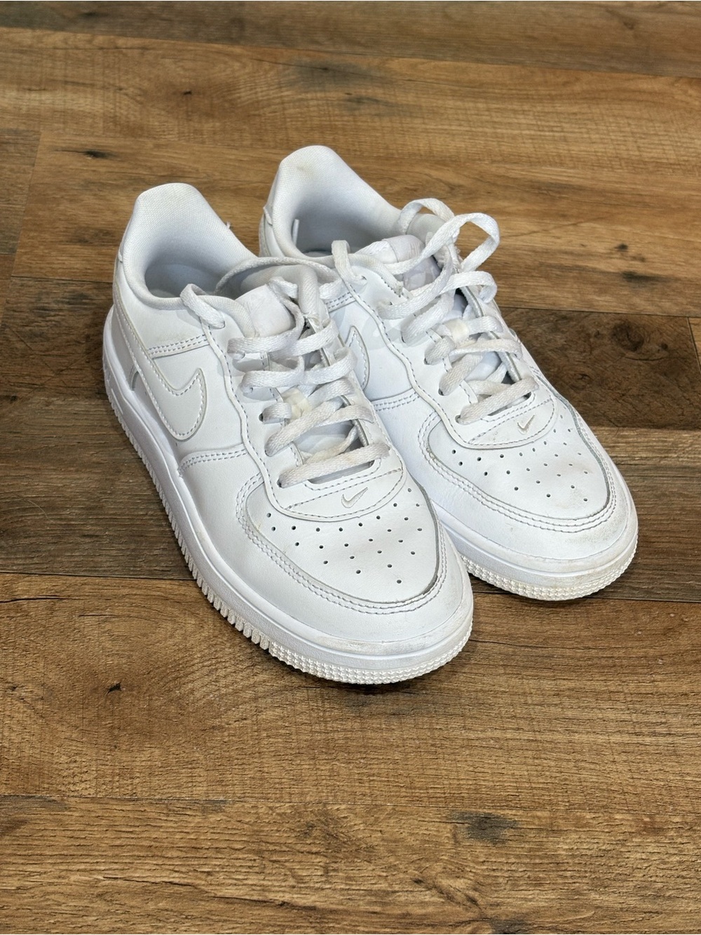 Nike Kids White Air Force 1s Low-Top Sneakers